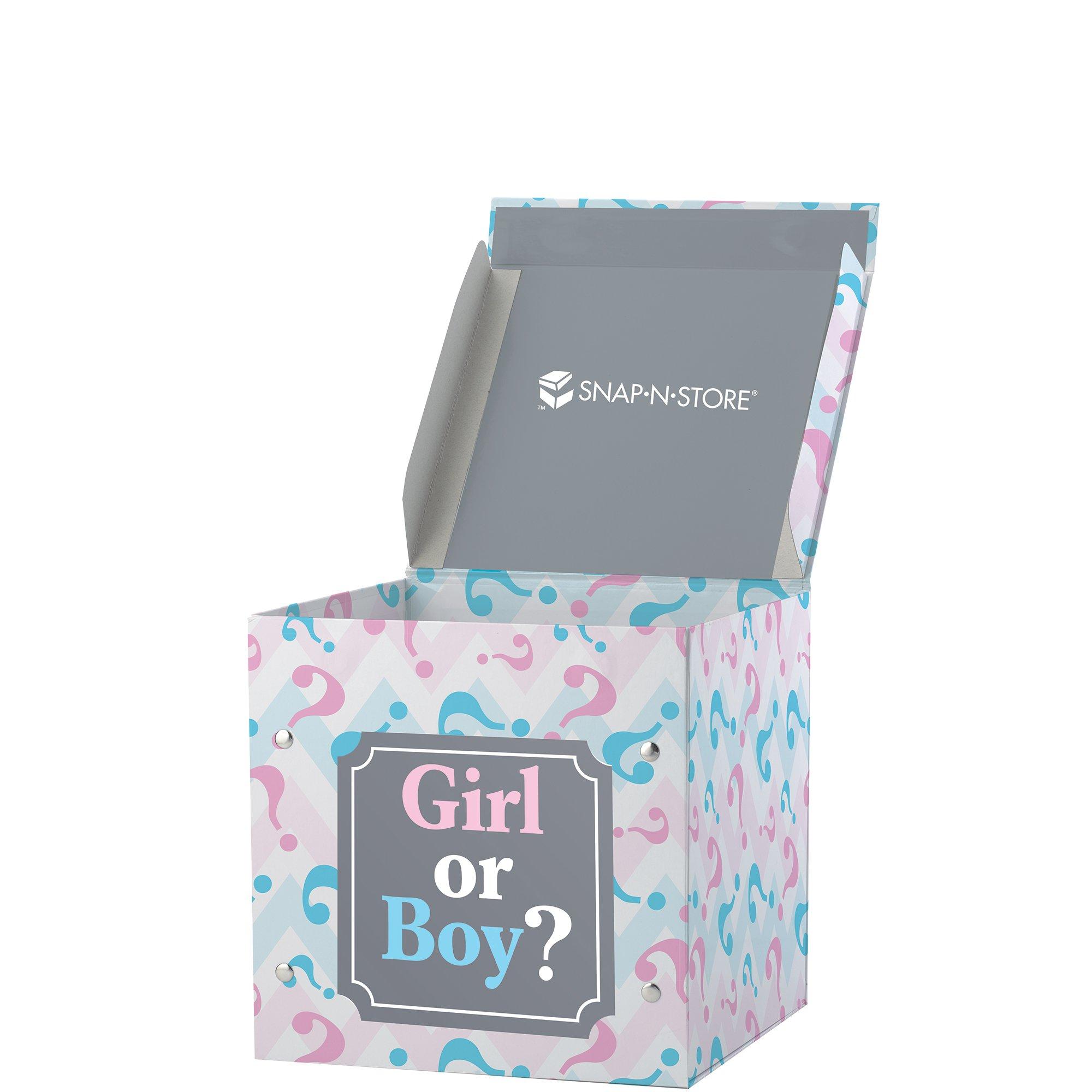 Small Pink & Blue Gender Reveal Box 11 1/2in Party City